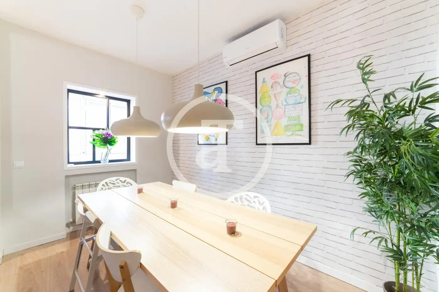 Esszimmer von Wohnung zur Miete in Madrid mit Klimaanlage, Möbliert und Ofen
