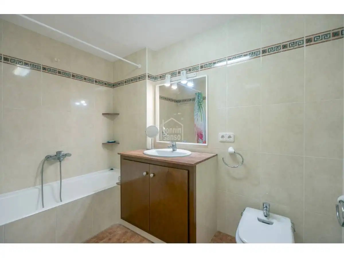 Bany de Apartament en venda en Es Migjorn Gran amb Terrassa i Moblat