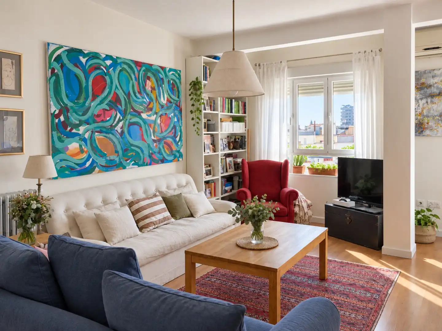 Sala de estar de Piso en venta en  Madrid Capital con Aire acondicionado