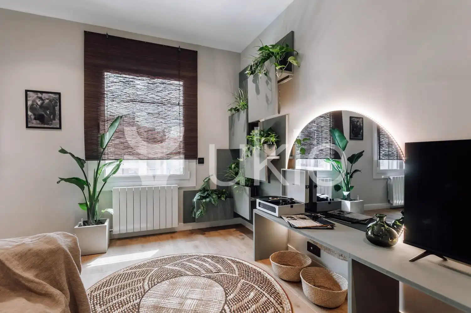 Sala de estar de Apartamento de alquiler en Barcelona con Aire acondicionado, Calefacción y Amueblado
