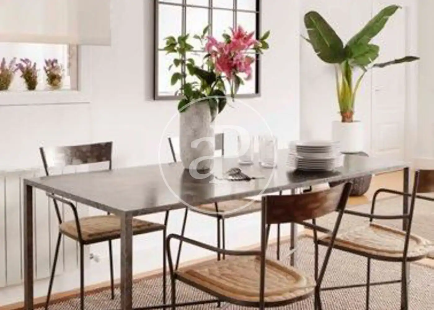 Dining room of Flat for rent in Madrid  with Air Conditioner, Heating and Private garden