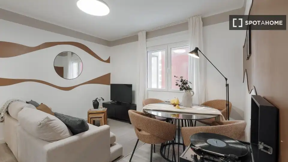Sala d'estar de Apartament per a compartir en Madrid amb Aire condicionat, Terrassa i Moblat