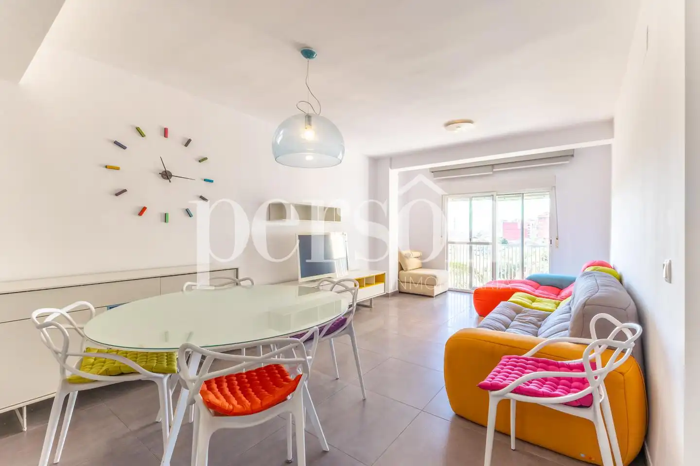 Sala de estar de Piso de alquiler en Valencia con Aire acondicionado, Amueblado y Balcón