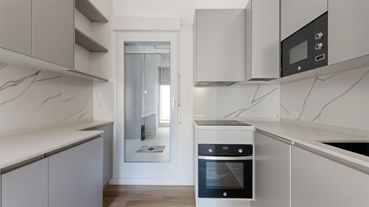 Kitchen of Flat for sale in  Madrid Capital  with Air Conditioner, Heating and Terrace