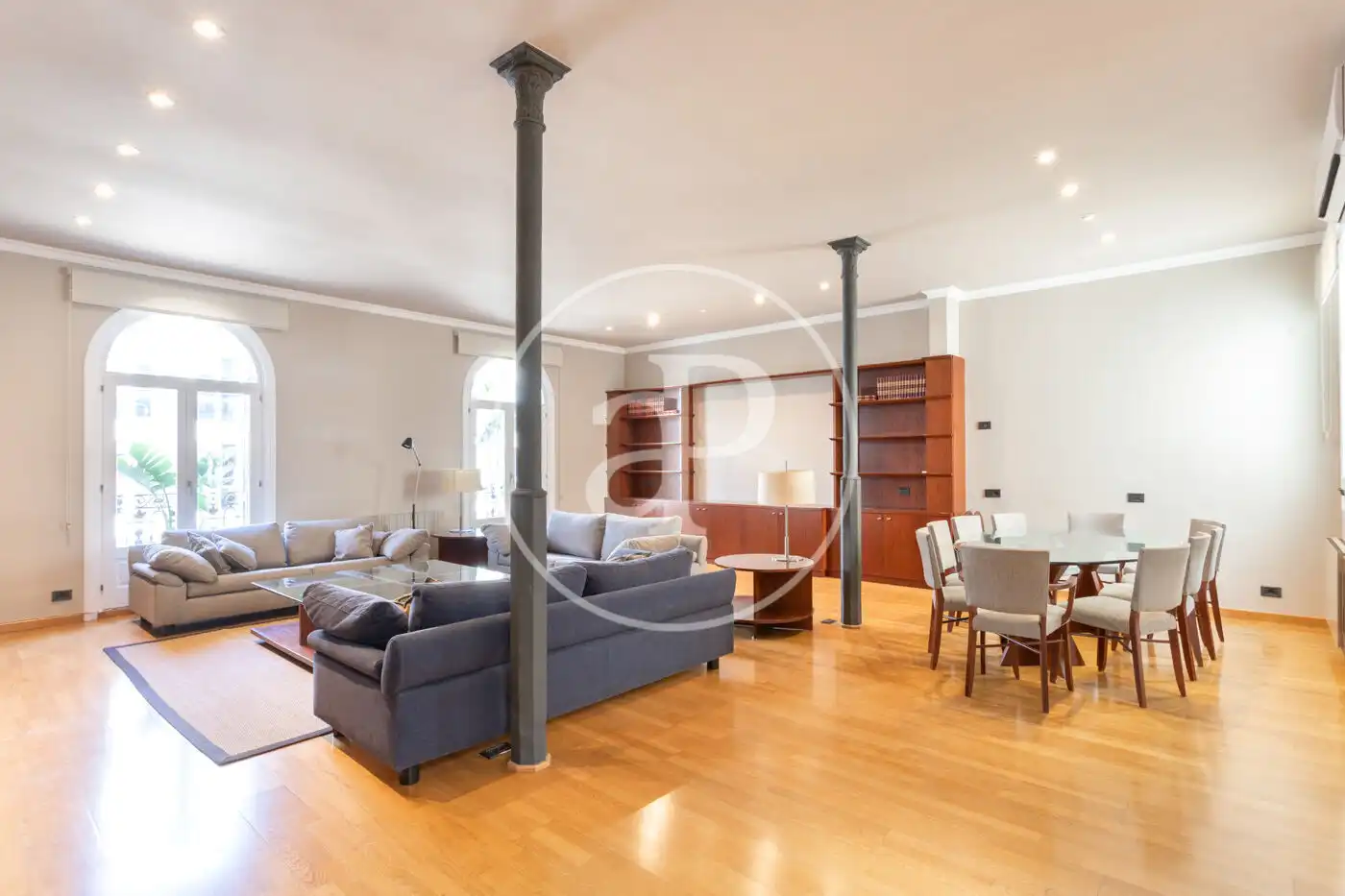 Wohnzimmer von Wohnung zur Miete in Barcelona mit Klimaanlage, Heizung und Terrasse