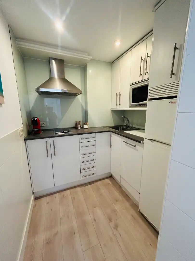Cocina de Apartamento de alquiler en Madrid con Aire acondicionado, Calefacción y Parquet