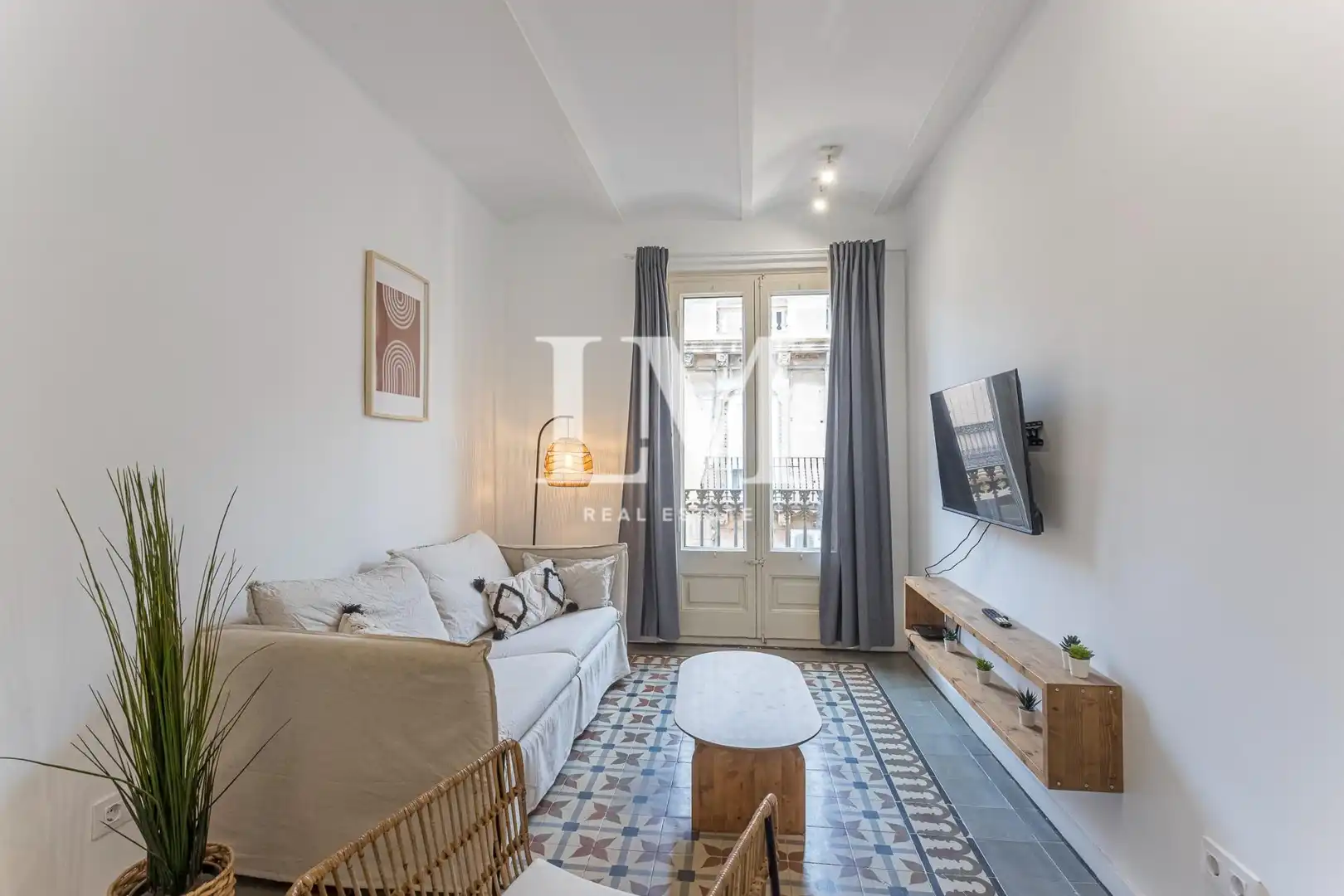 Dormitori de Apartament de lloguer en Barcelona amb Aire condicionat, Calefacció i Moblat