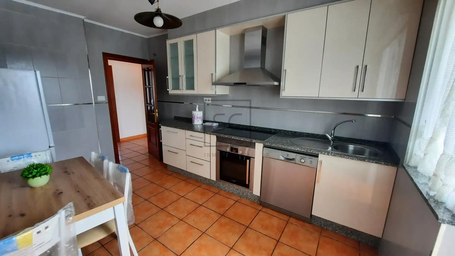 Kitchen of Flat for rent in Ferrol  with Heating, Terrace and Furnished