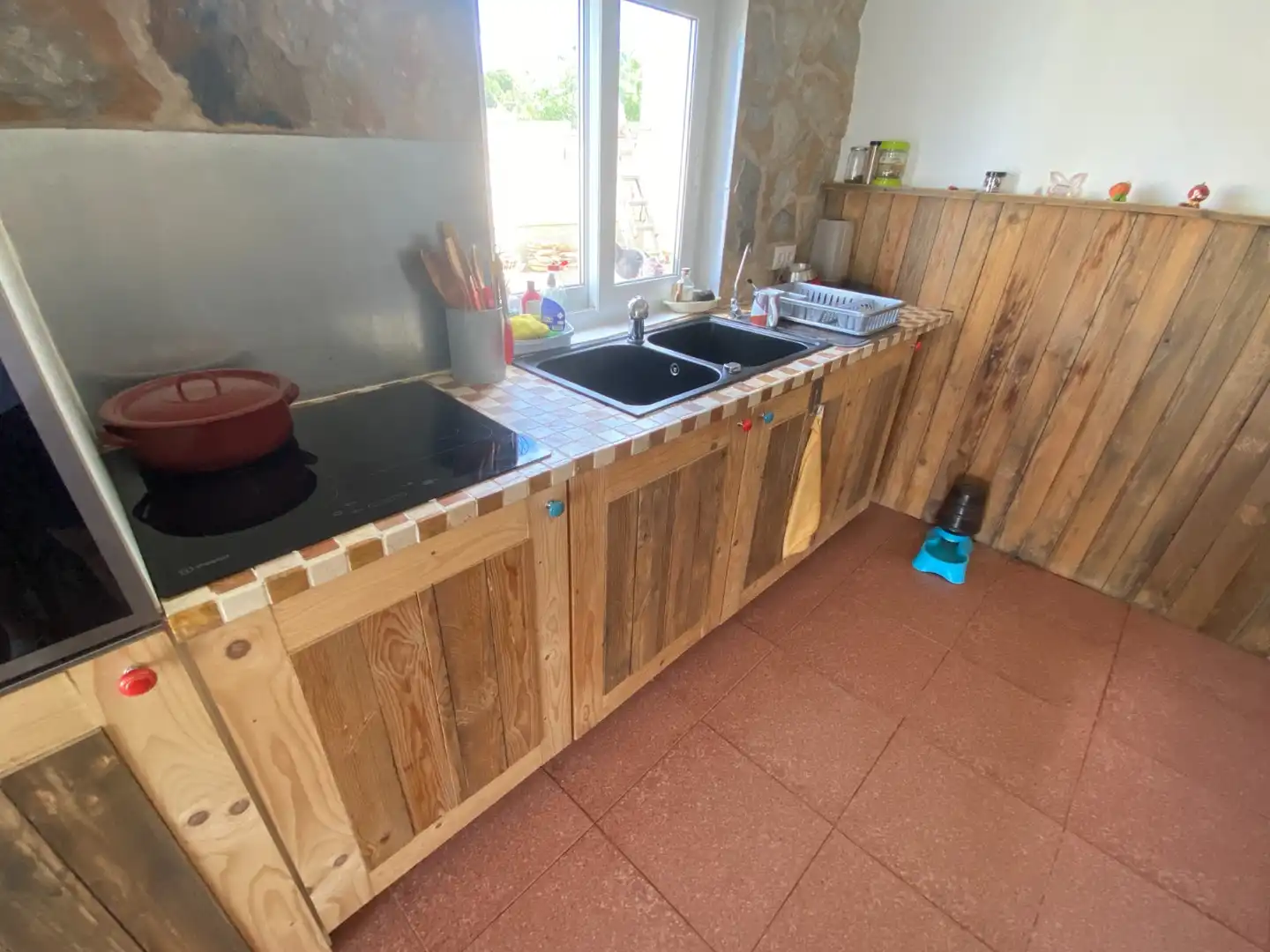 Cocina de Finca rústica en venta en Sax con Aire acondicionado, Calefacción y Jardín privado