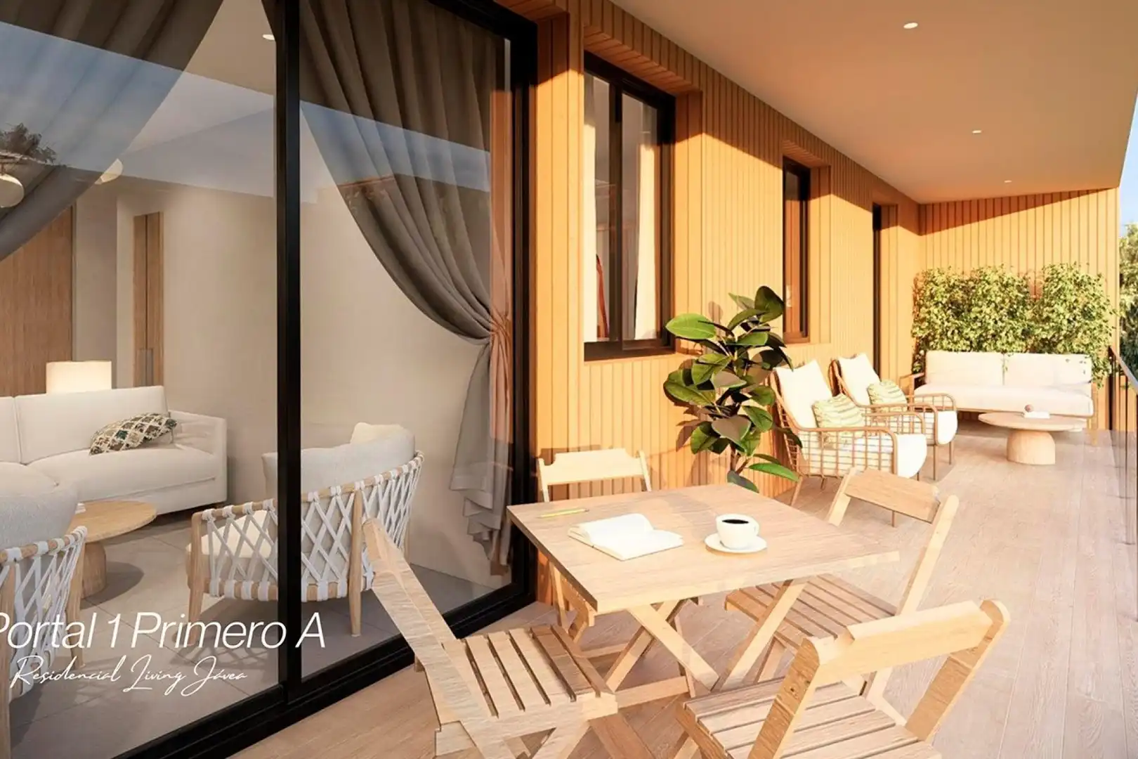Terrasse von Dachboden zum Verkauf in Jávea / Xàbia mit Klimaanlage, Heizung und Privatgarten