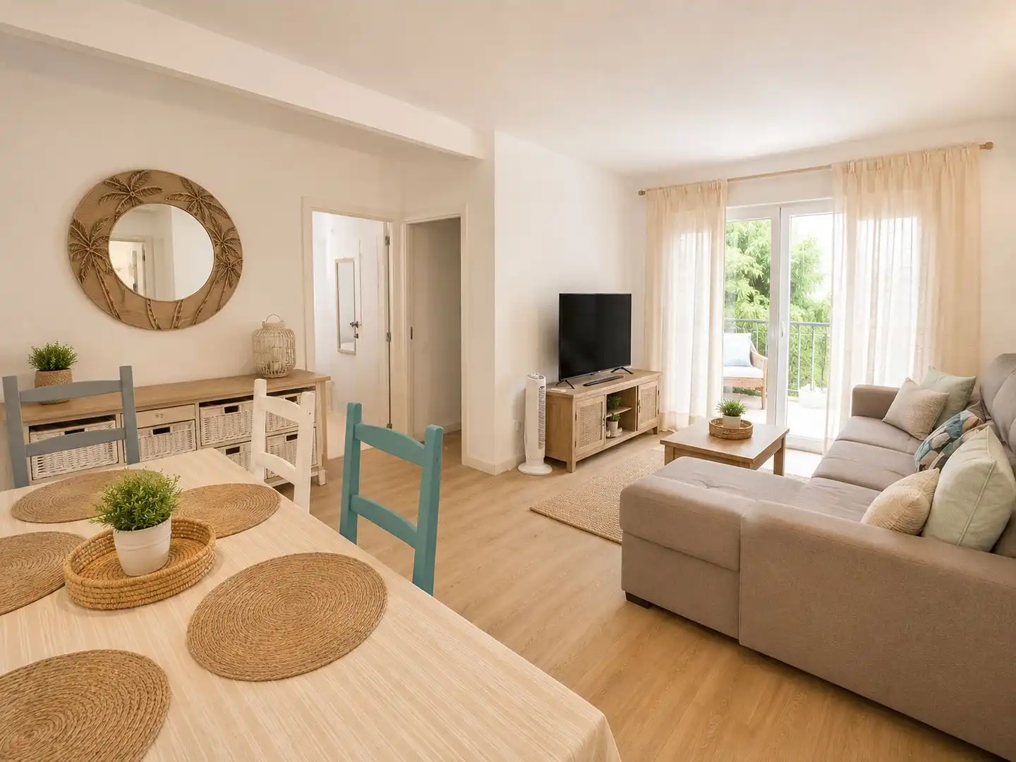 Sala de estar de Apartamento de alquiler en Jávea / Xàbia con Aire acondicionado, Terraza y Amueblado