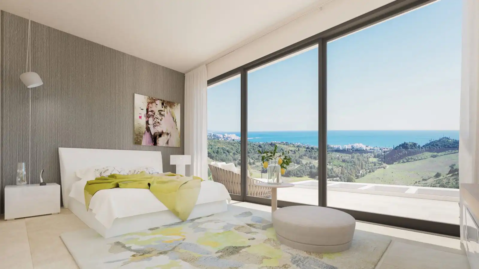 Habitación de Apartamento de alquiler en Estepona con Aire acondicionado, Calefacción y Terraza