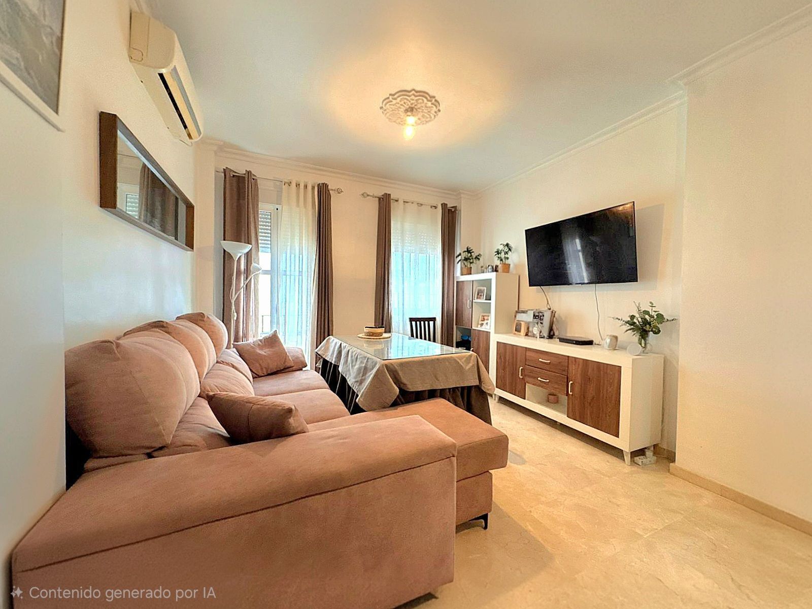 Sala d'estar de Apartament en venda en Sanlúcar la Mayor amb Aire condicionat