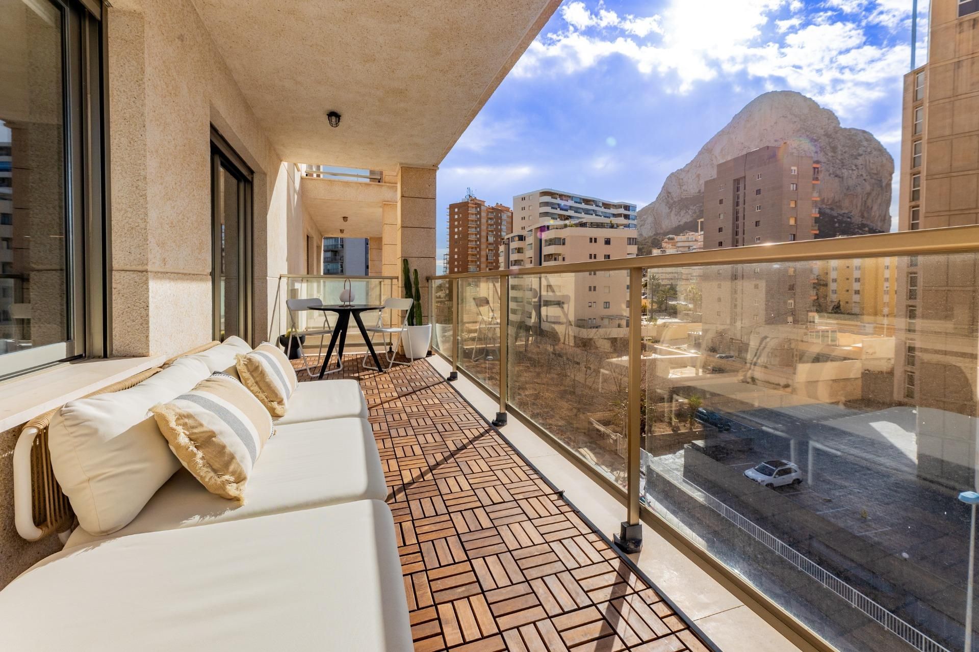 Terrace of Flat for rent in Calpe / Calp  with Air Conditioner, Parquet flooring and Terrace