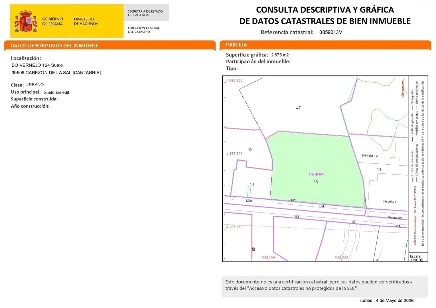 Terreny residencial en venda a Cabezón de la Sal, imagen 12