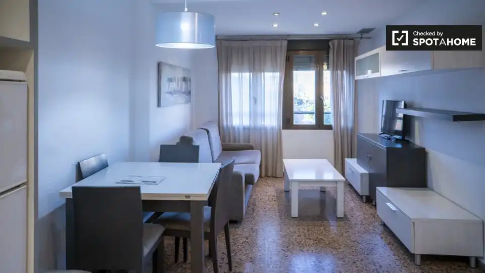 Living room of Flat for rent in Valencia  with Air Conditioner, Heating and Furnished