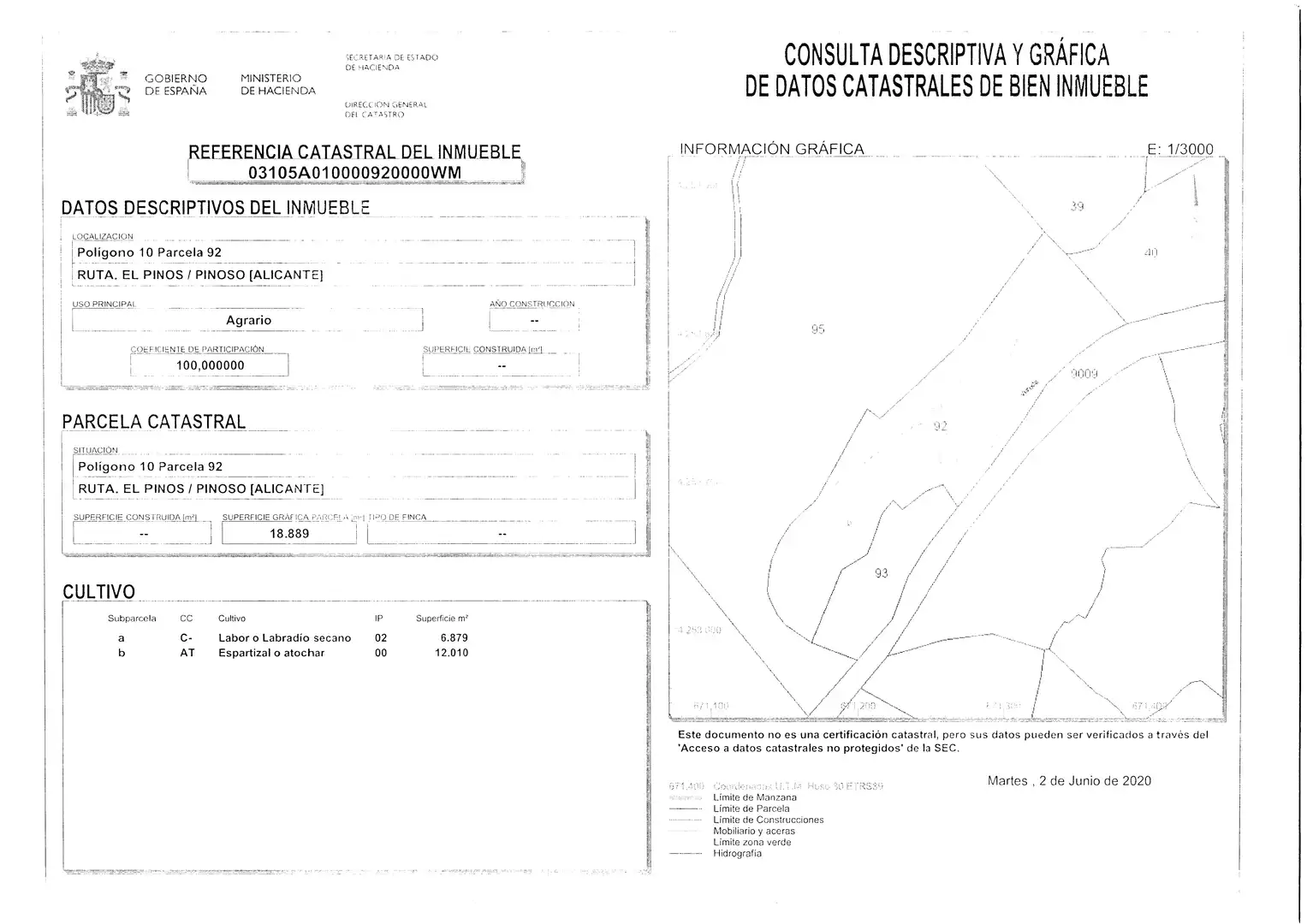 Terreno en venta en Camino del Toscar, 11, El Pinós / Pinoso