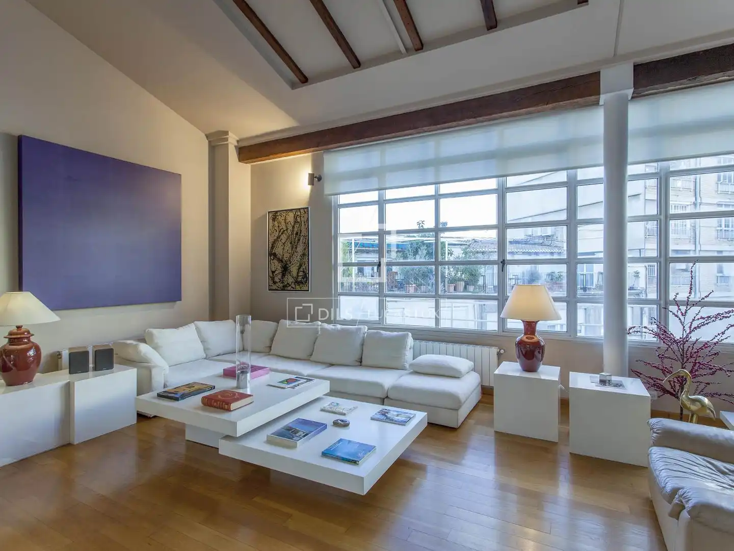 Wohnzimmer von Dachboden zur Miete in Valencia mit Klimaanlage, Heizung und Parkett