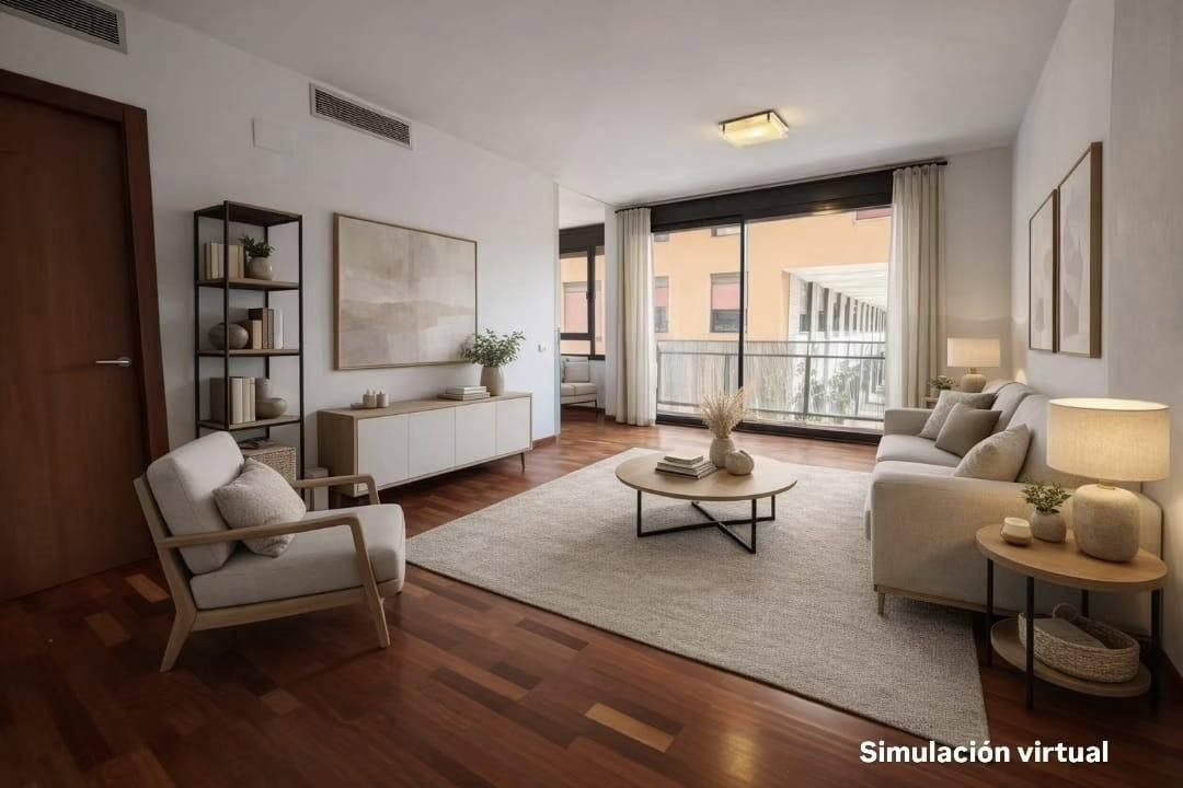 Living room of Flat for sale in Vilanova i la Geltrú  with Parquet flooring and Balcony