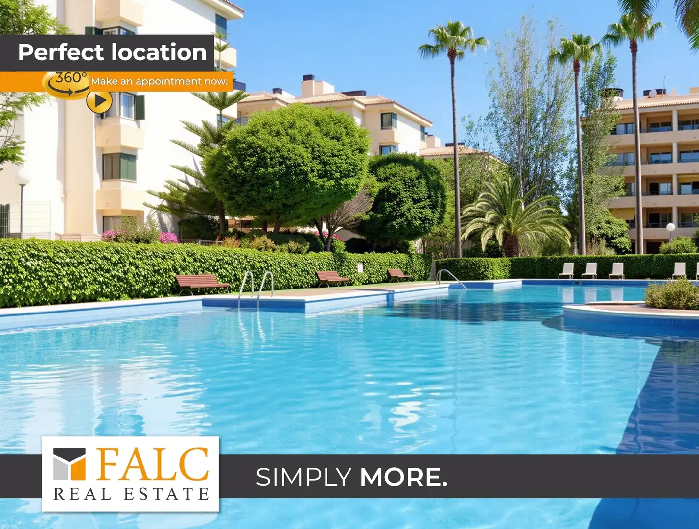 Piscina de Apartament de lloguer en  Palma de Mallorca amb Aire condicionat, Calefacció i Terrassa
