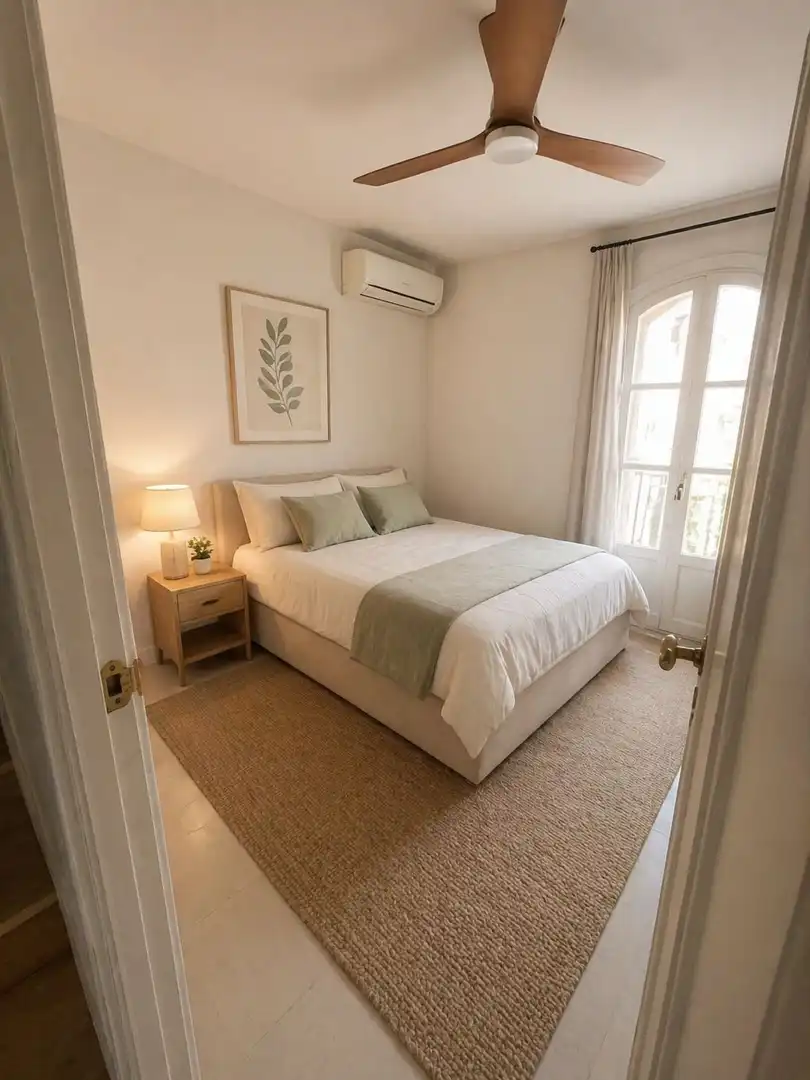 Habitación de Casa adosada de alquiler en Marbella con Aire acondicionado, Calefacción y Jardín privado
