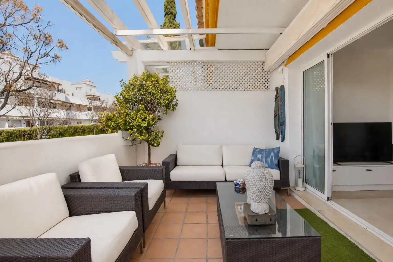 Terraza de Apartamento en venta en Marbella con Aire acondicionado, Jardín privado y Terraza