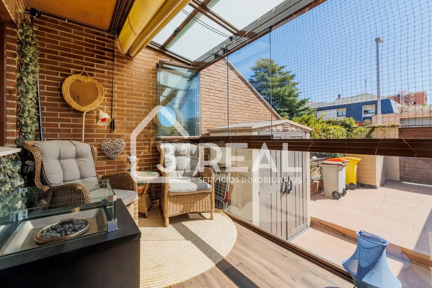 Balcony of Houses for sale in Madrid  with Air Conditioner, Heating and Private garden