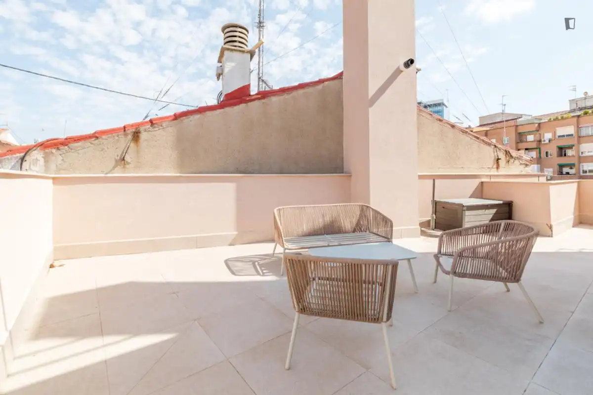 Terraza de Estudio de alquiler en Madrid con Aire acondicionado, Amueblado y Horno