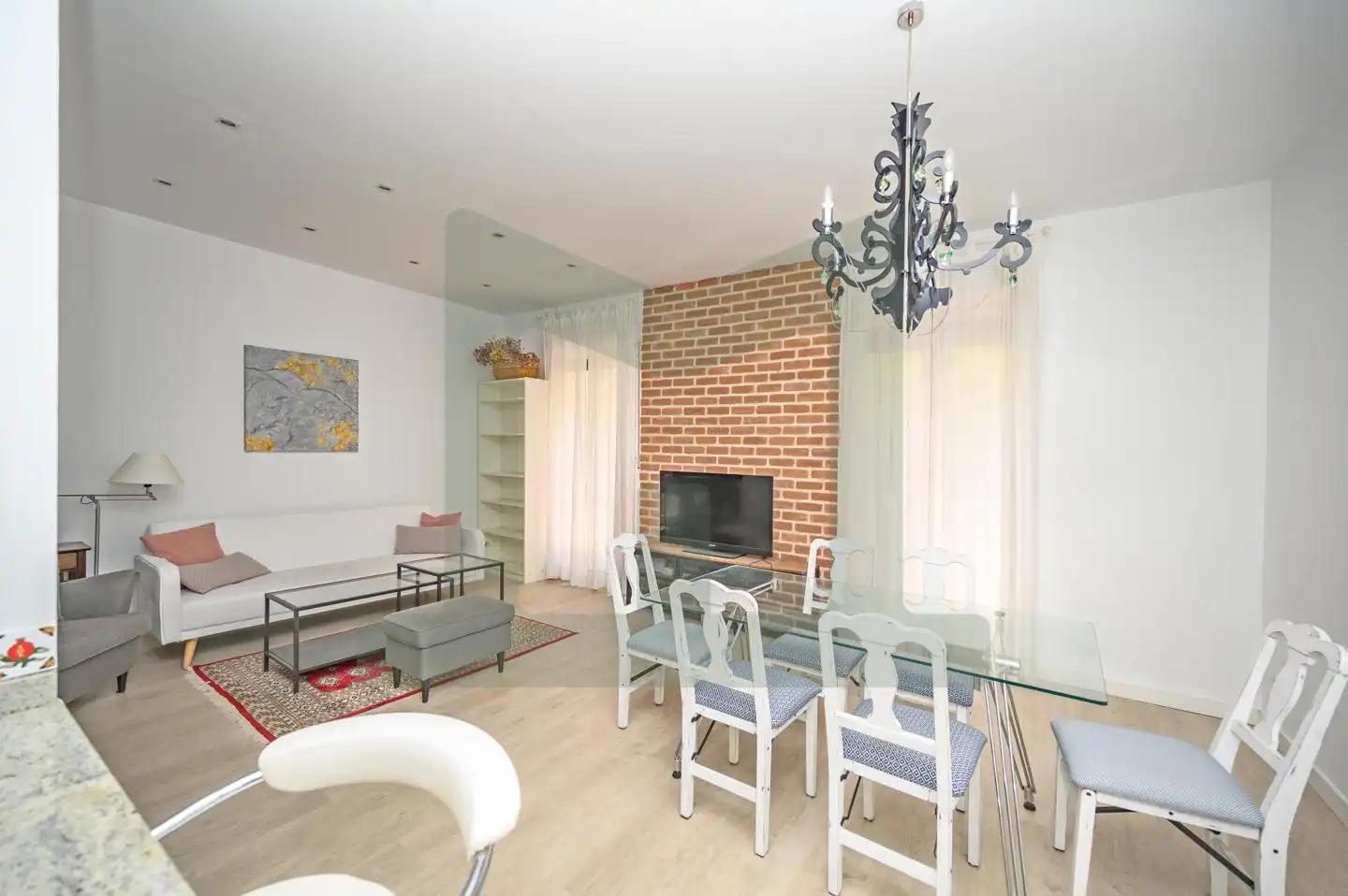 Wohnzimmer von Wohnung zur Miete in Madrid mit Klimaanlage, Heizung und Terrasse