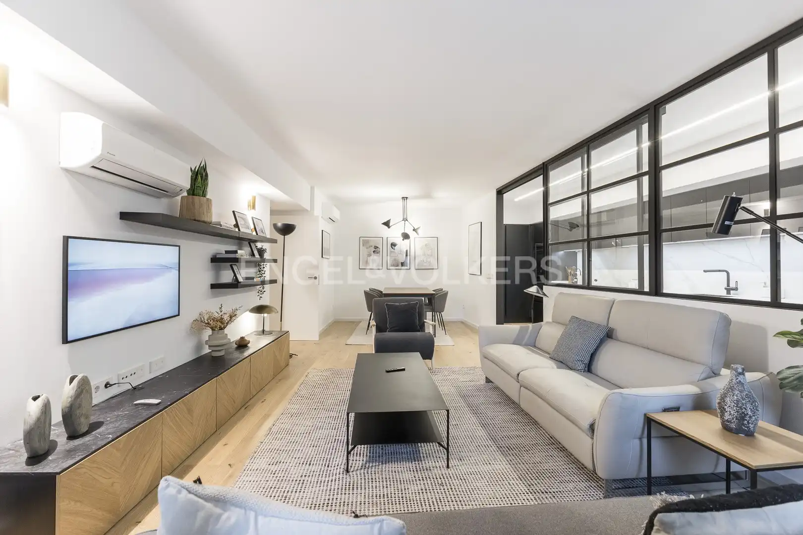 Wohnzimmer von Wohnung zur Miete in Barcelona mit Klimaanlage, Heizung und Parkett