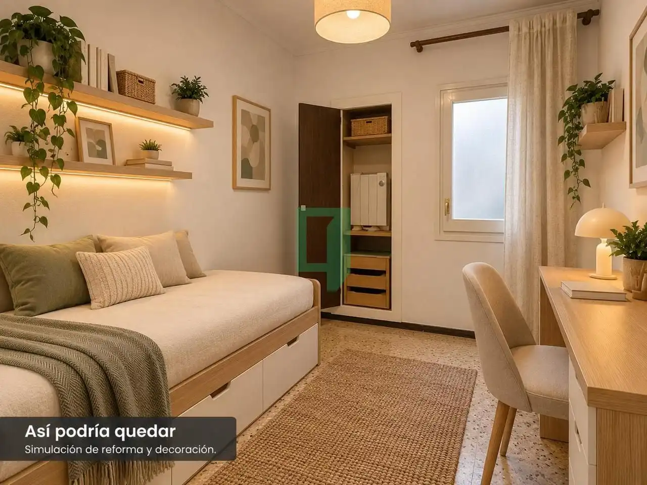 Bedroom of Flat for sale in Badalona  with Air Conditioner and Balcony