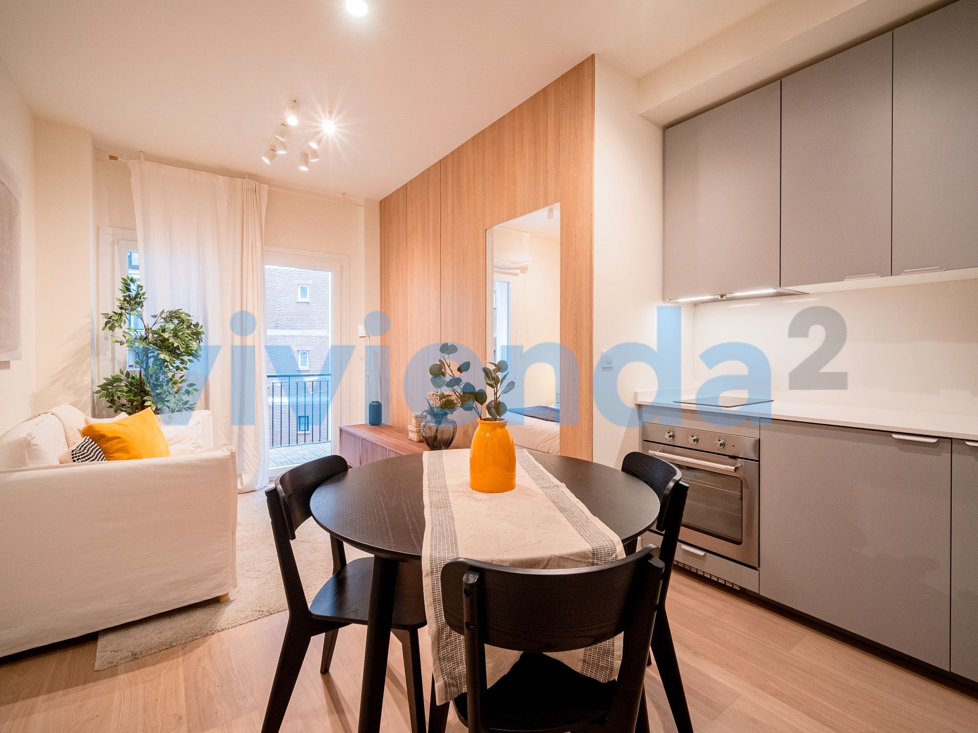 Living room of Flat to rent in  Madrid Capital  with Air Conditioner, Heating and Balcony