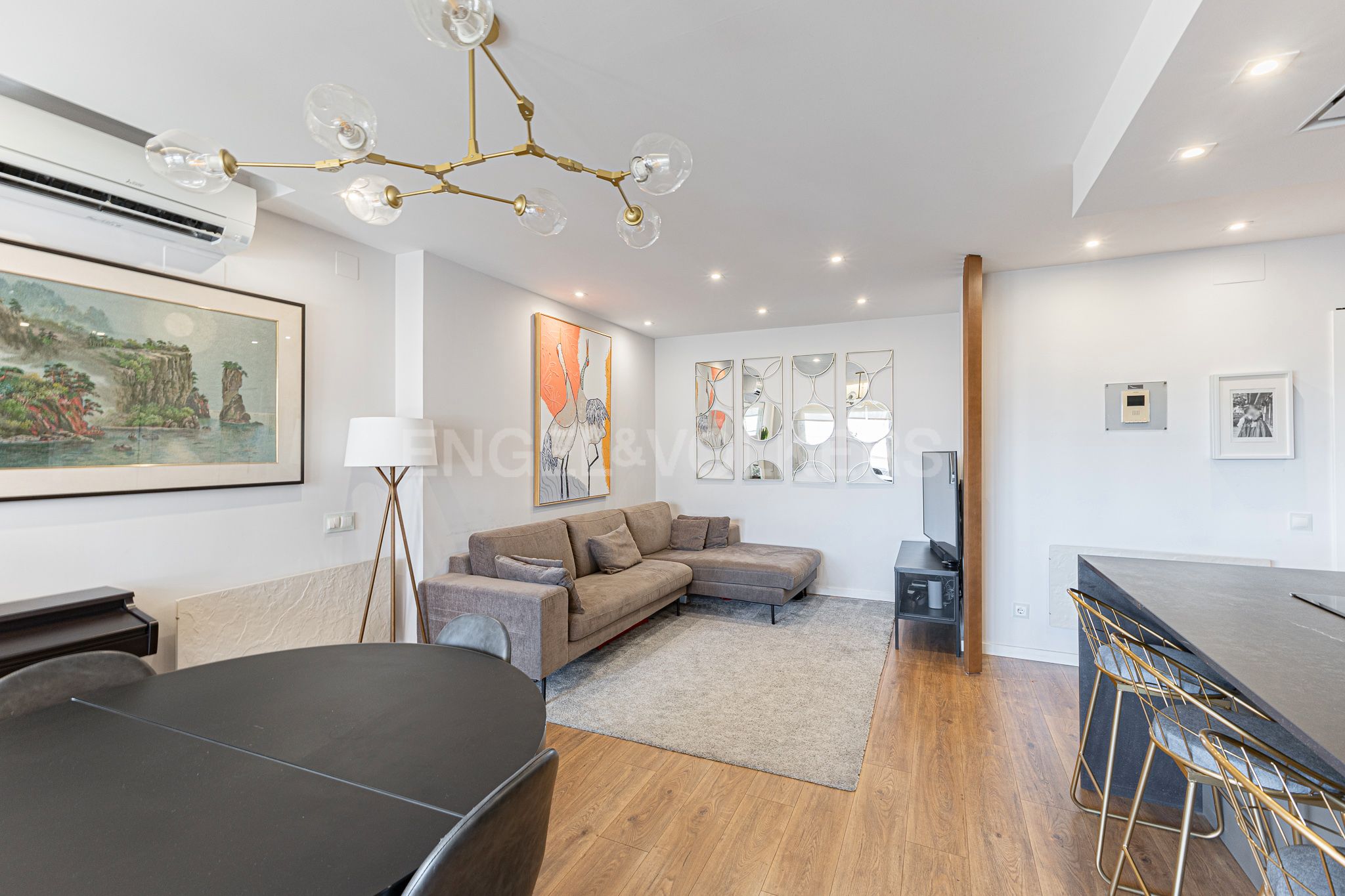 Sala d'estar de Apartament en venda en  Barcelona Capital amb Aire condicionat, Calefacció i Parquet