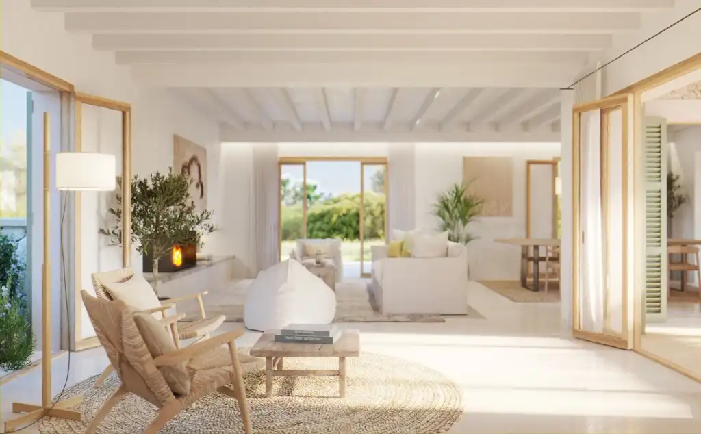 Sala d'estar de Finca rústica en venda en Son Servera amb Aire condicionat, Calefacció i Jardí privat