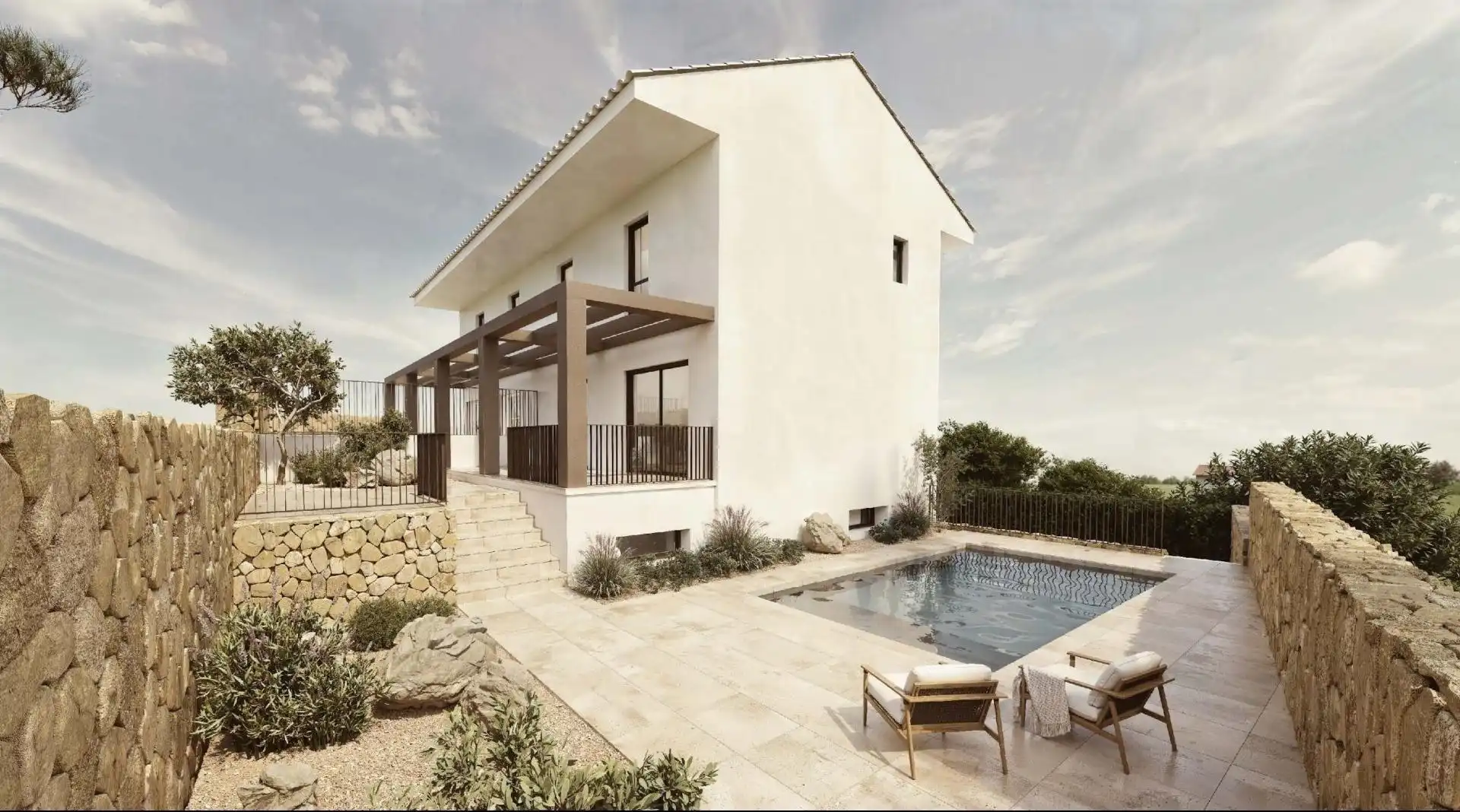 Casa aparellada amb piscina en venda a Coloma
