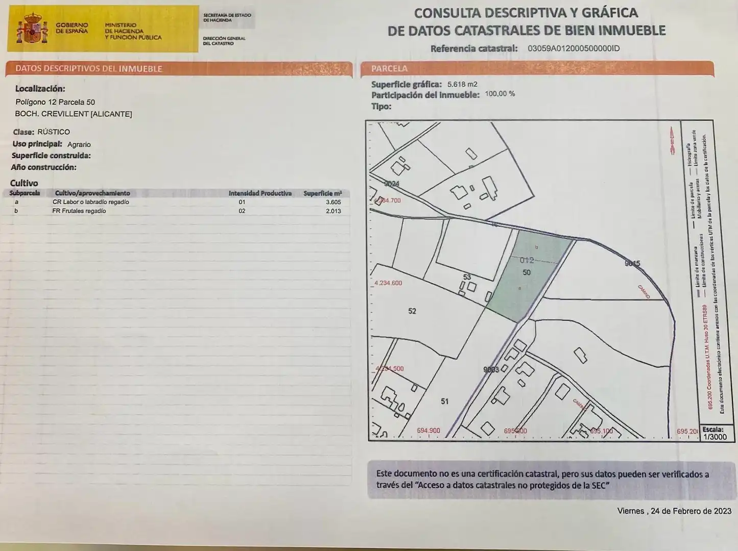 Residential land for sale in Catral, imagen 2