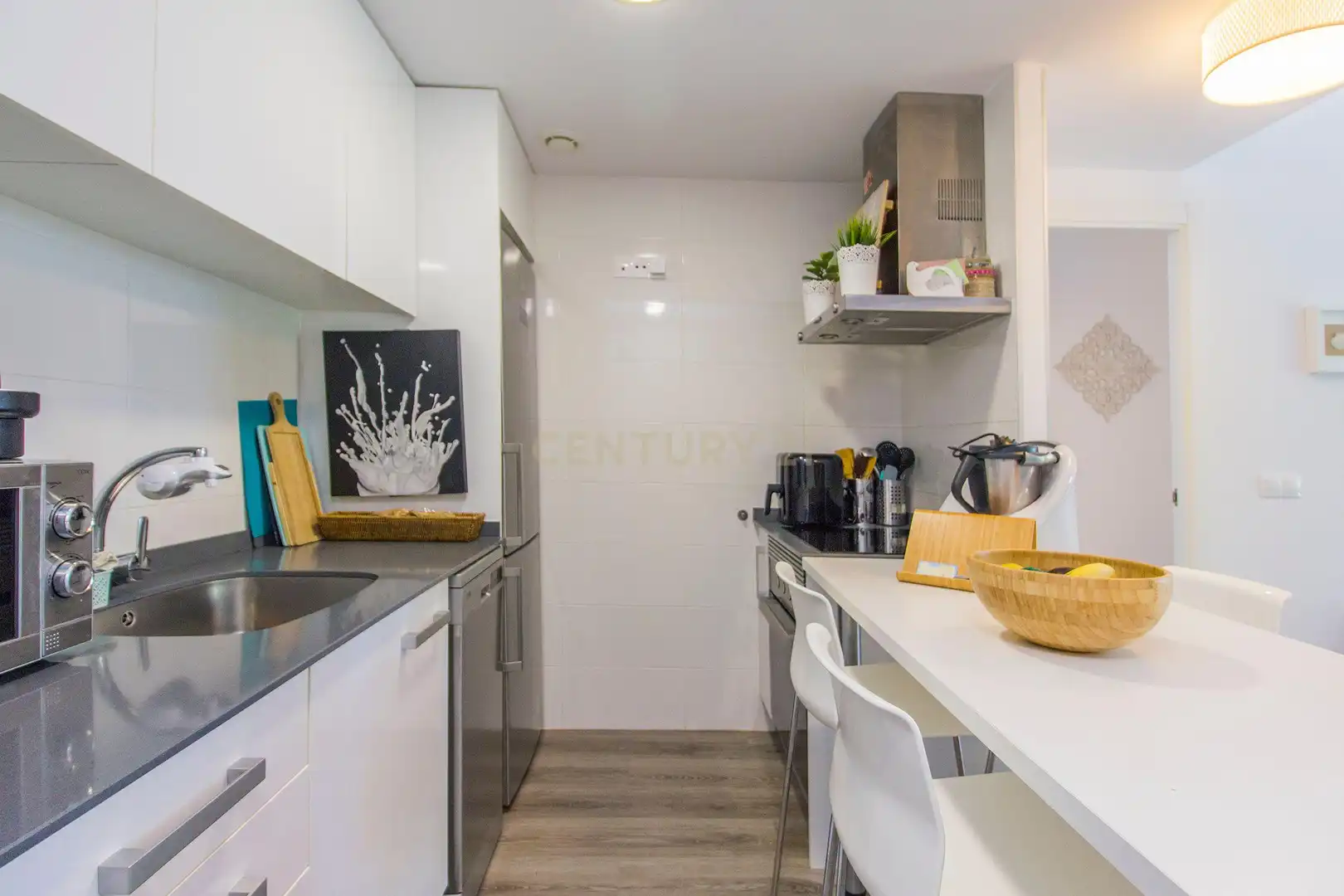 Cocina de Apartamento de alquiler en Calpe / Calp con Aire acondicionado, Jardín privado y Amueblado