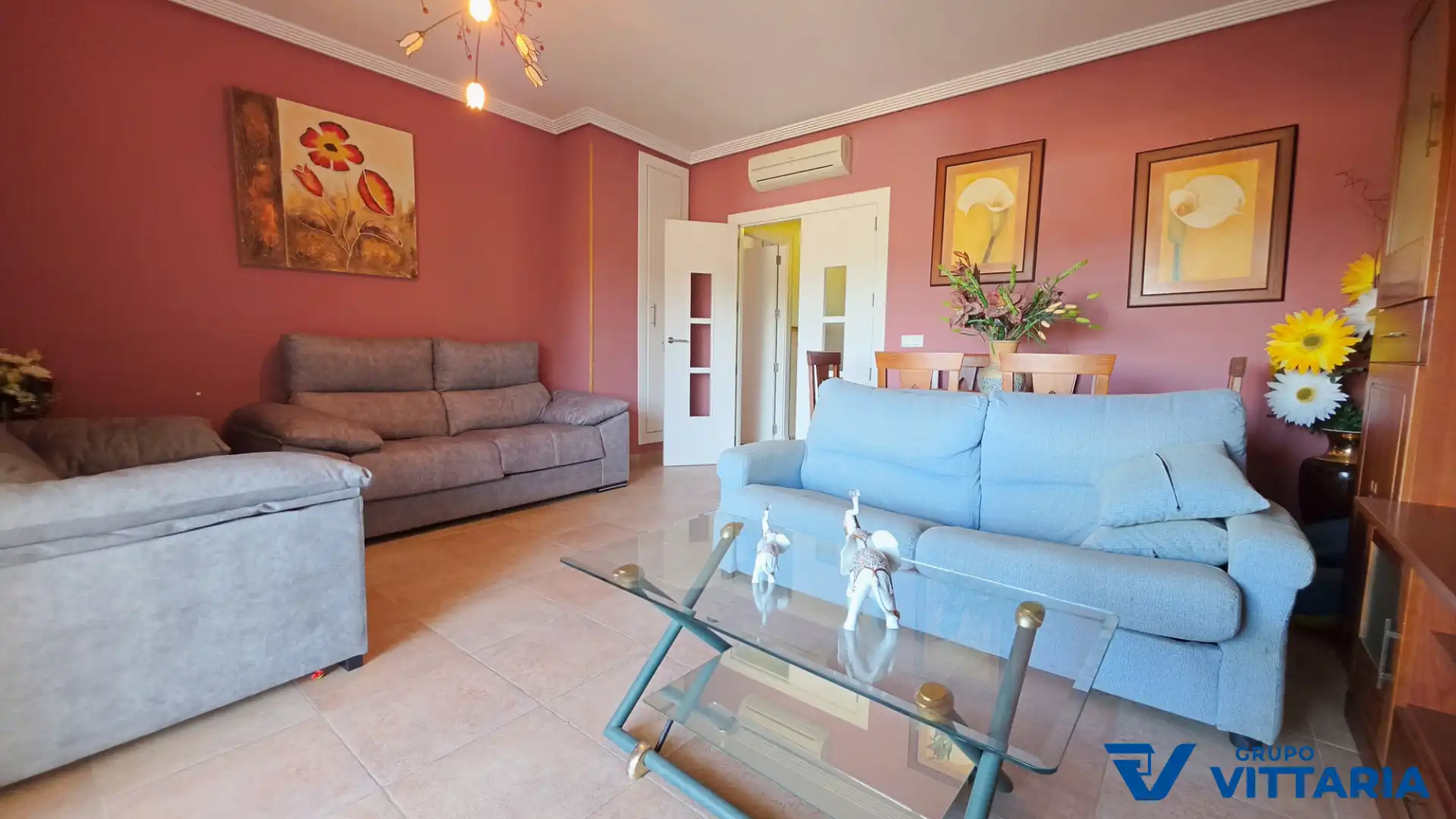 Sala de estar de Piso en venta en Roquetas de Mar con Aire acondicionado, Terraza y Amueblado