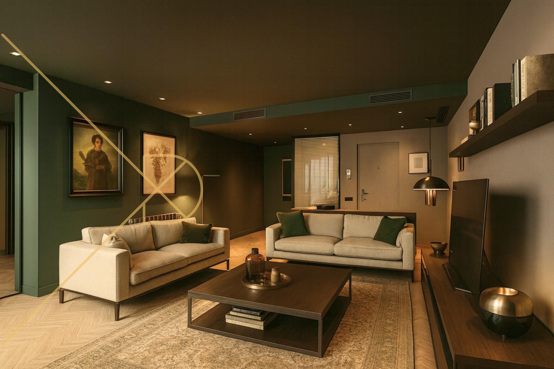 Living room of Flat for sale in  Barcelona Capital  with Heating, Private garden and Parquet flooring