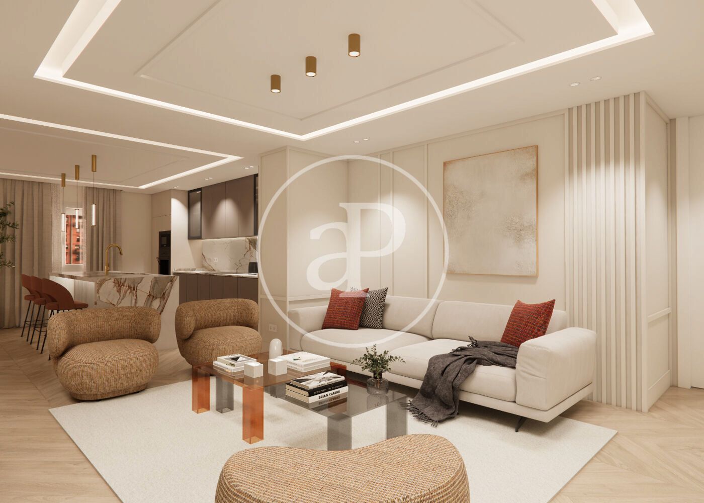 Sala de estar de Piso en venta en  Madrid Capital con Aire acondicionado, Calefacción y Amueblado