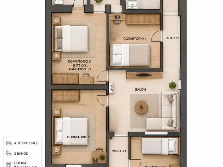 Wohnung zur Miete in Cartagena mit Klimaanlage, Privatgarten und Möbliert