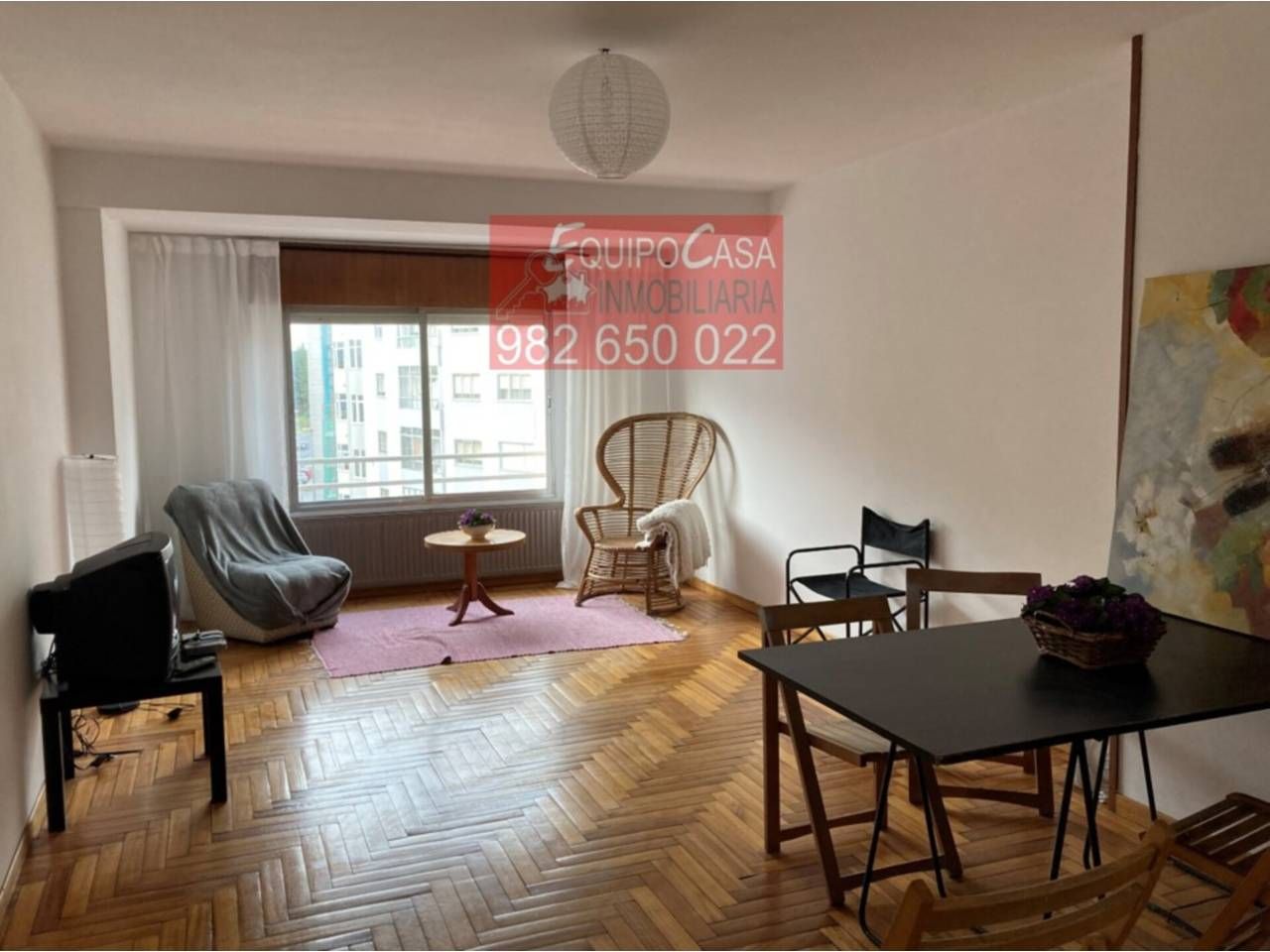Living room of Flat for sale in Lugo Capital  with Heating, Parquet flooring and Terrace