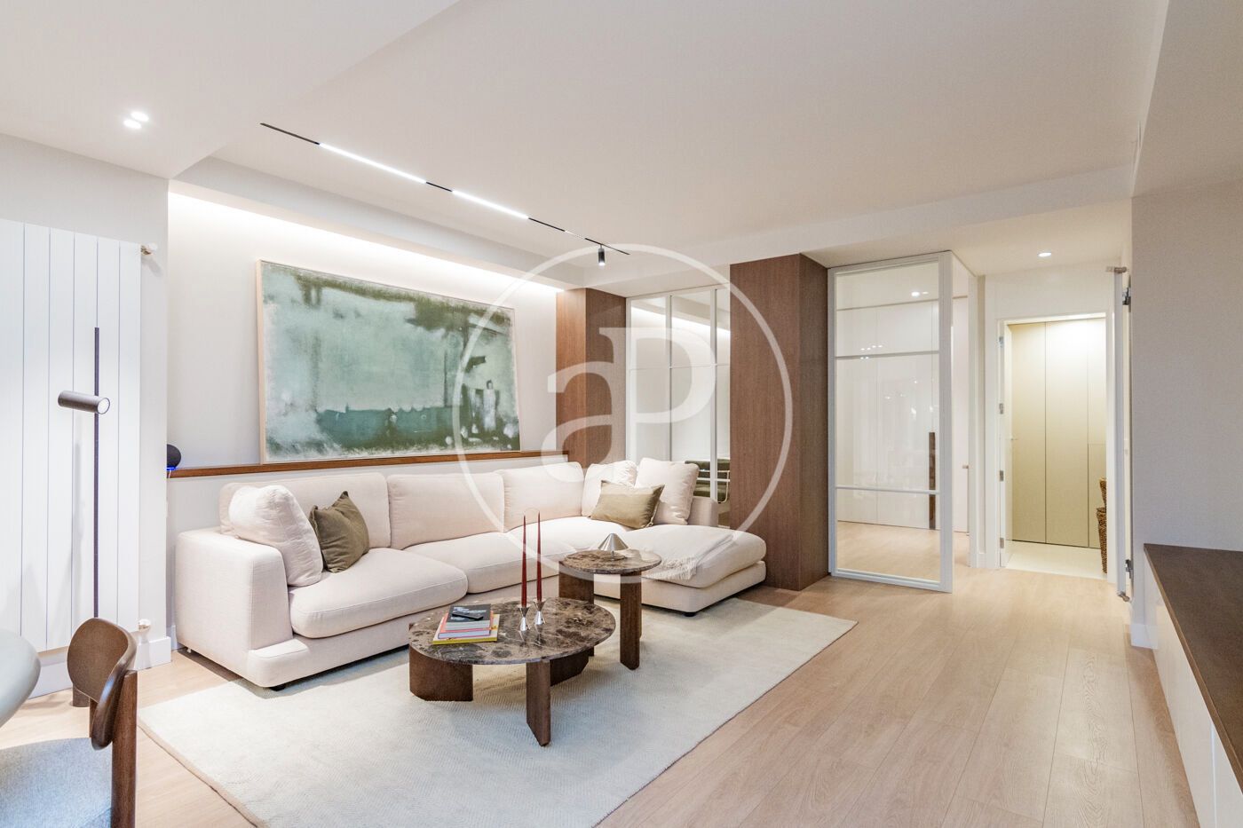 Living room of Flat to rent in  Madrid Capital  with Air Conditioner, Heating and Storage room
