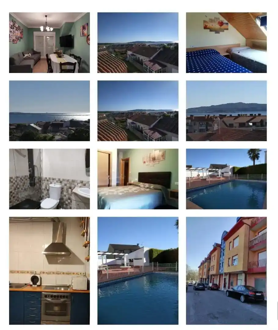 Vista exterior de Pis per a compartir en Cambados amb Aire condicionat, Parquet i Piscina