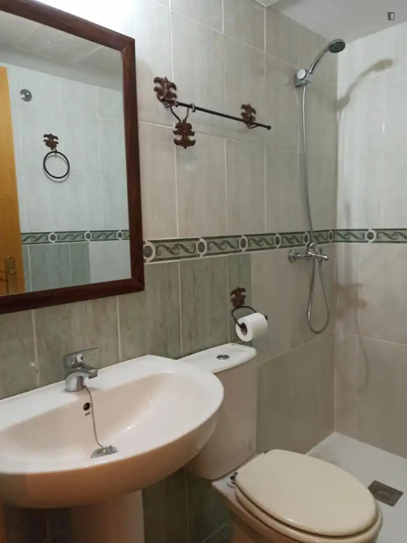 Bany de Apartament per a compartir en Valencia amb Aire condicionat, Moblat i Forn