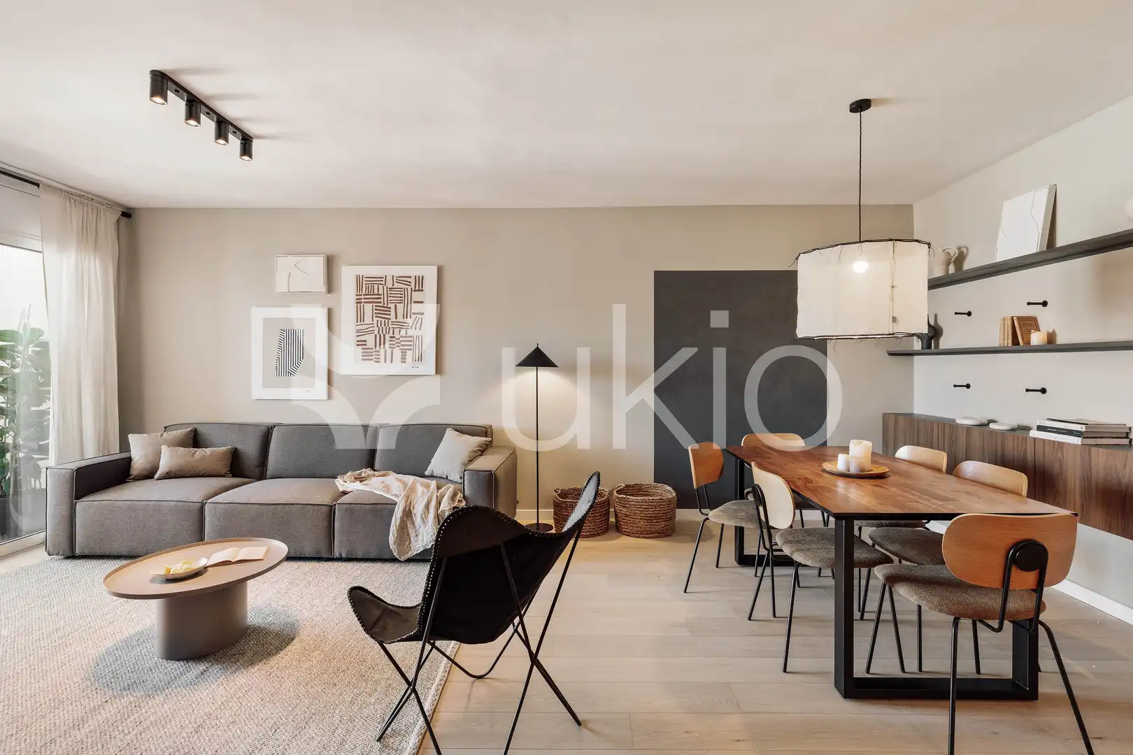 Wohnzimmer von Wohnungen zur Miete in Barcelona mit Klimaanlage, Heizung und Terrasse