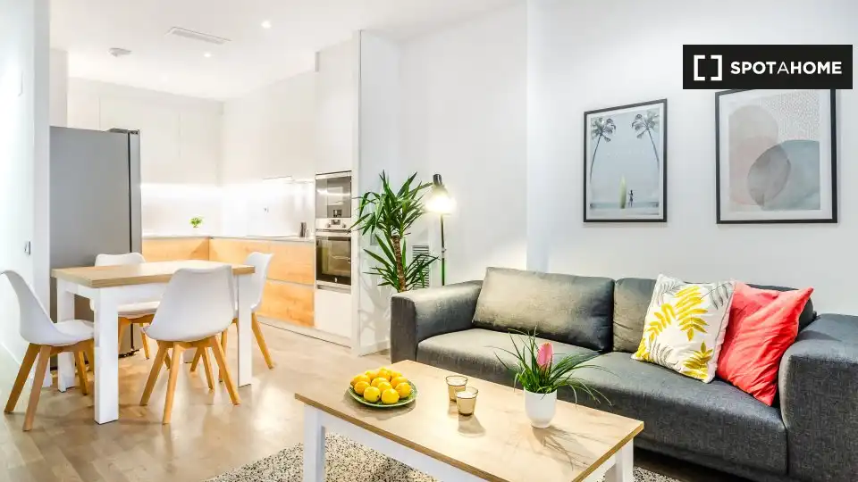 Living room of Flat for share in Barcelona  with Air Conditioner, Heating and Furnished