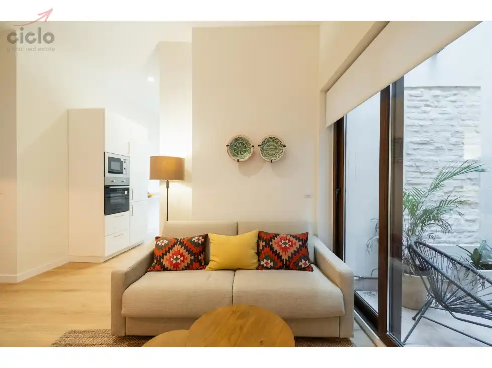 Sala de estar de Piso de alquiler en Sevilla con Terraza, Piscina y Amueblado