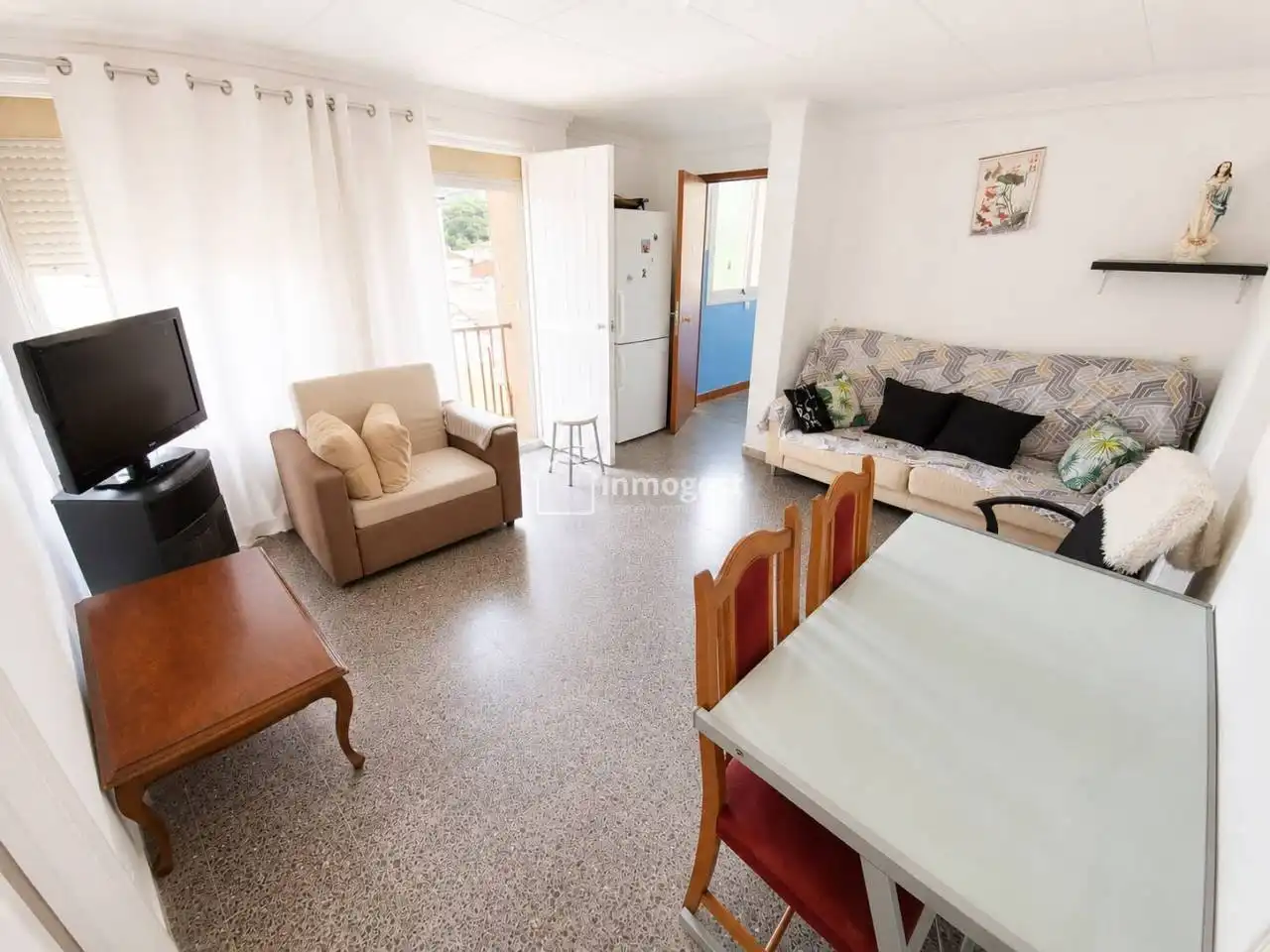 Sala de estar de Piso en venta en Girona con Calefacción, Amueblado y Balcón