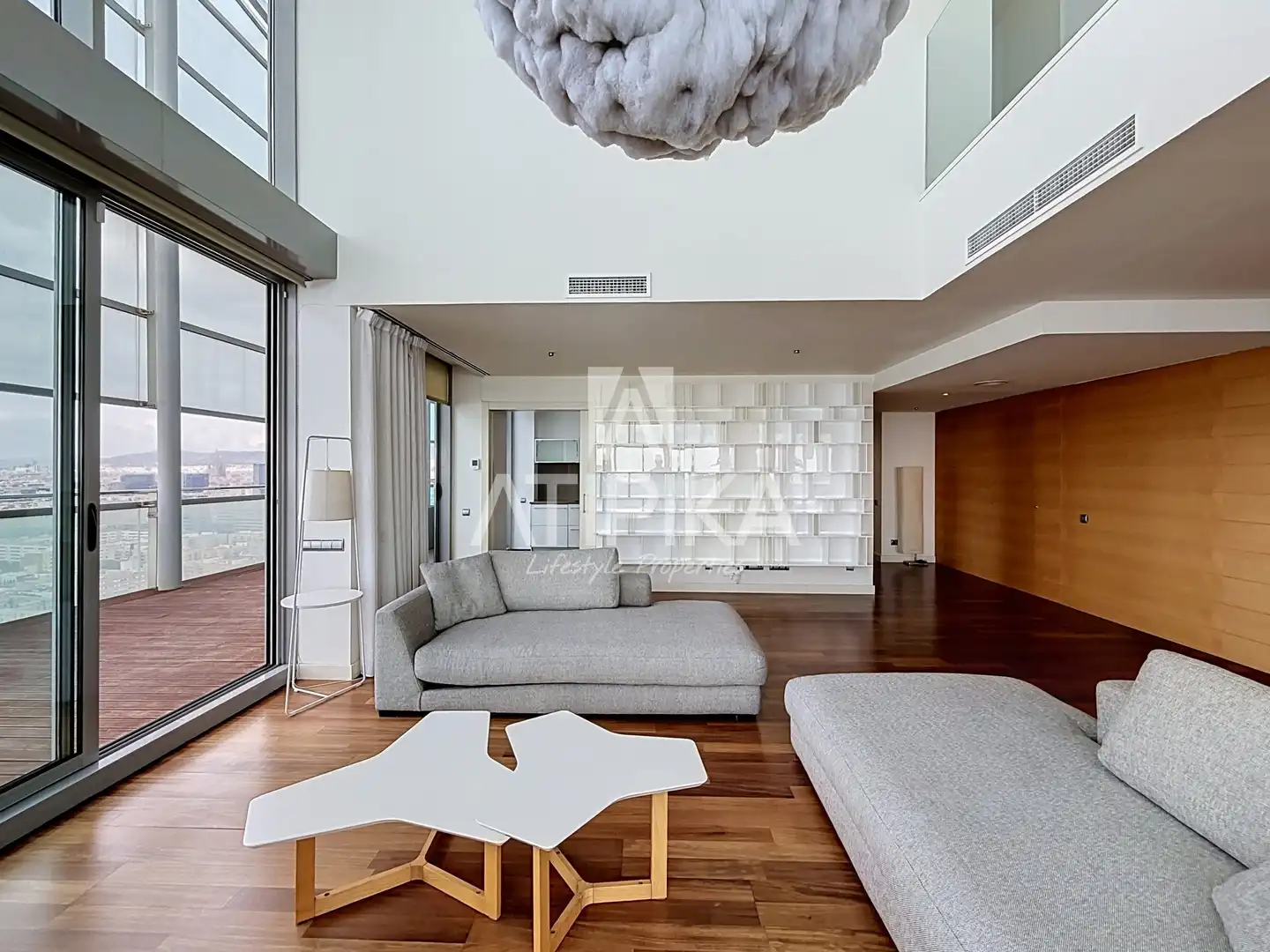 Sala d'estar de Àtic de lloguer en Sant Martí